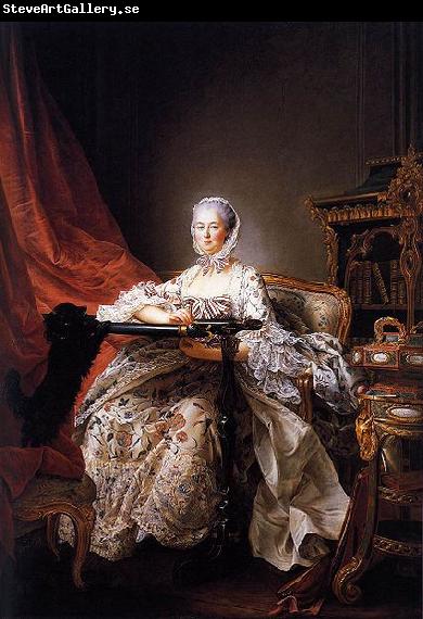 Francois-Hubert Drouais Portrait of Madame de Pompadour at her Tambour Frame